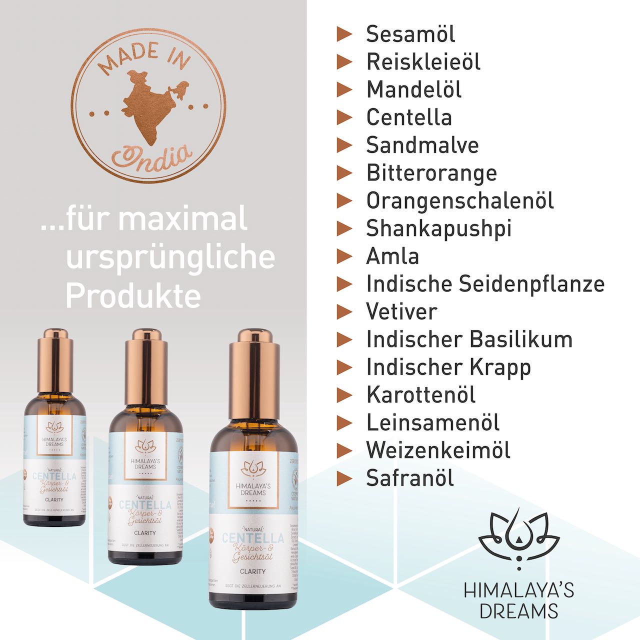 Ayurveda Körper- und Gesichtsöl Centella/Clarity 100ml