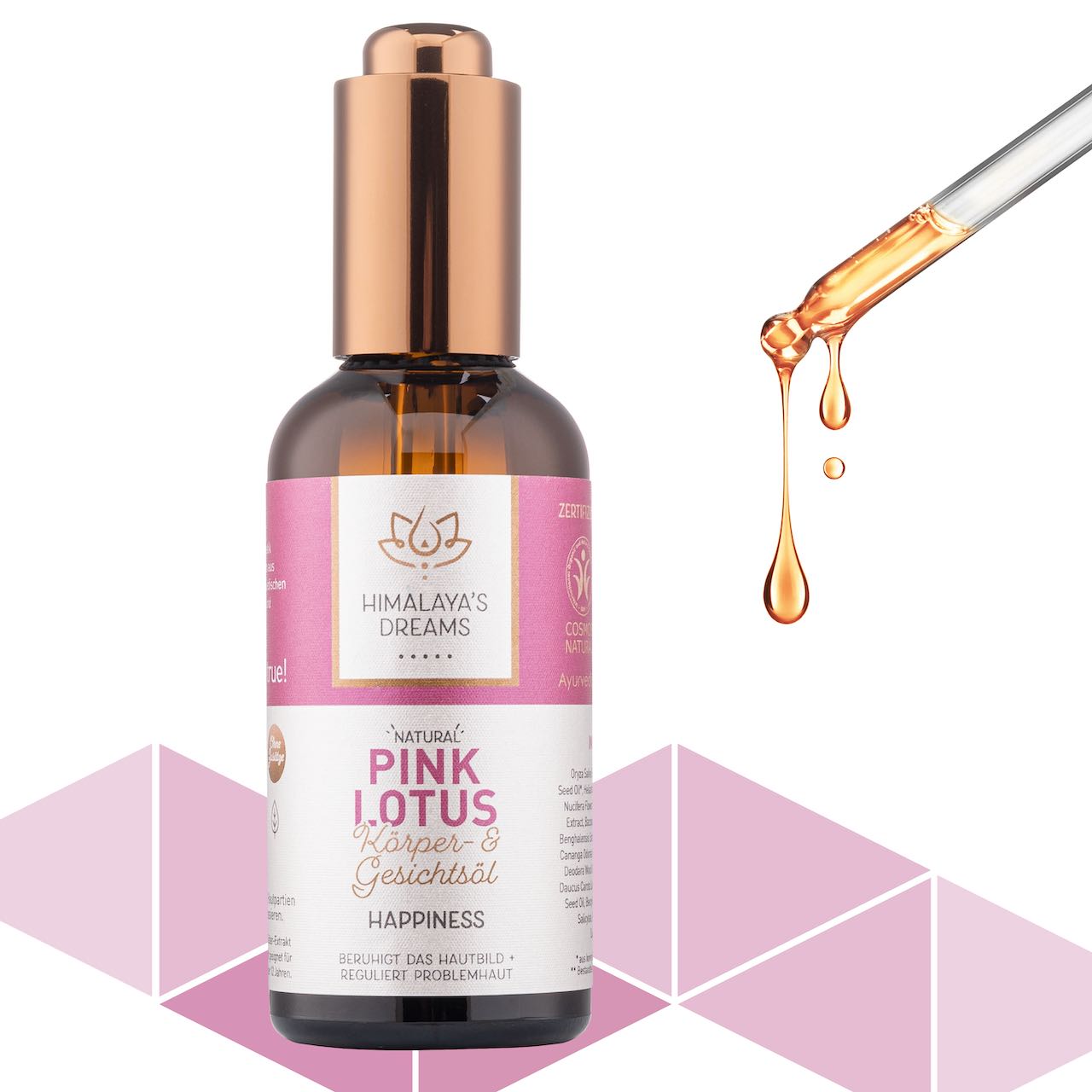 Ayurveda Körper- und Gesichtsöl Pink Lotus/Happiness 100ml
