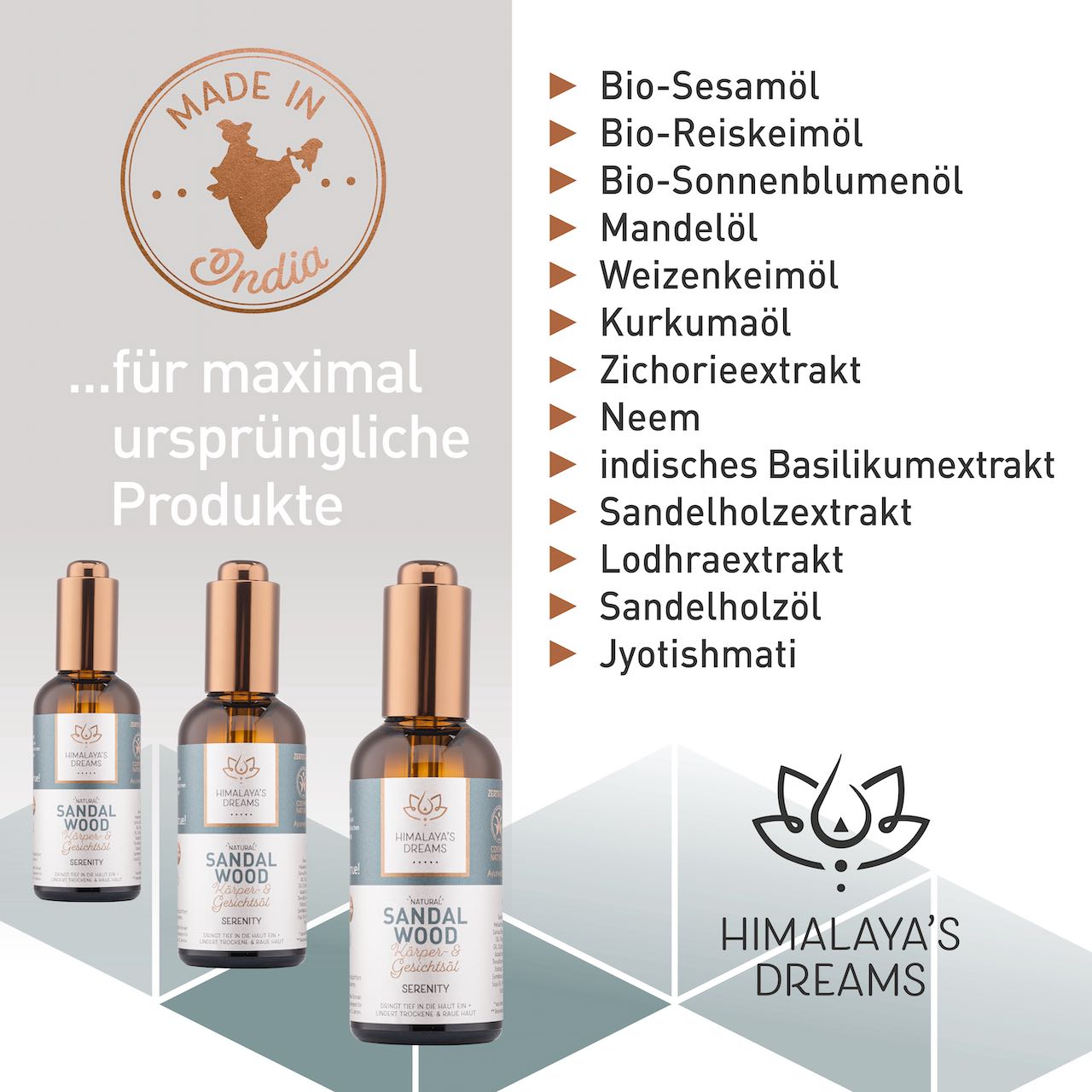 Ayurveda Körper- und Gesichtsöl Sandelholz/Serenity 100ml