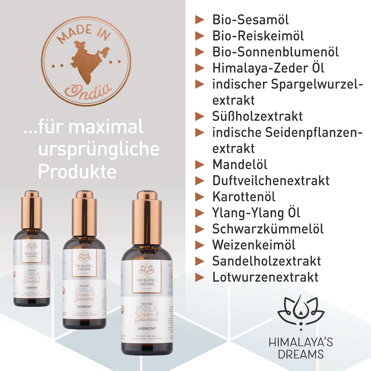 Ayurveda Körper- und Gesichtsöl Viola/Harmony 100ml