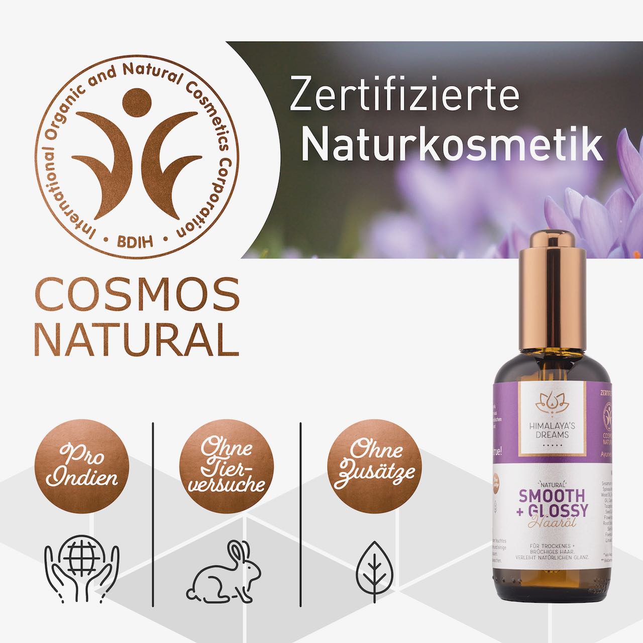 Ayurveda Haaröl Smooth&Glossy 100ml ZERTIFIZIERTE NATURKOSMETIK
