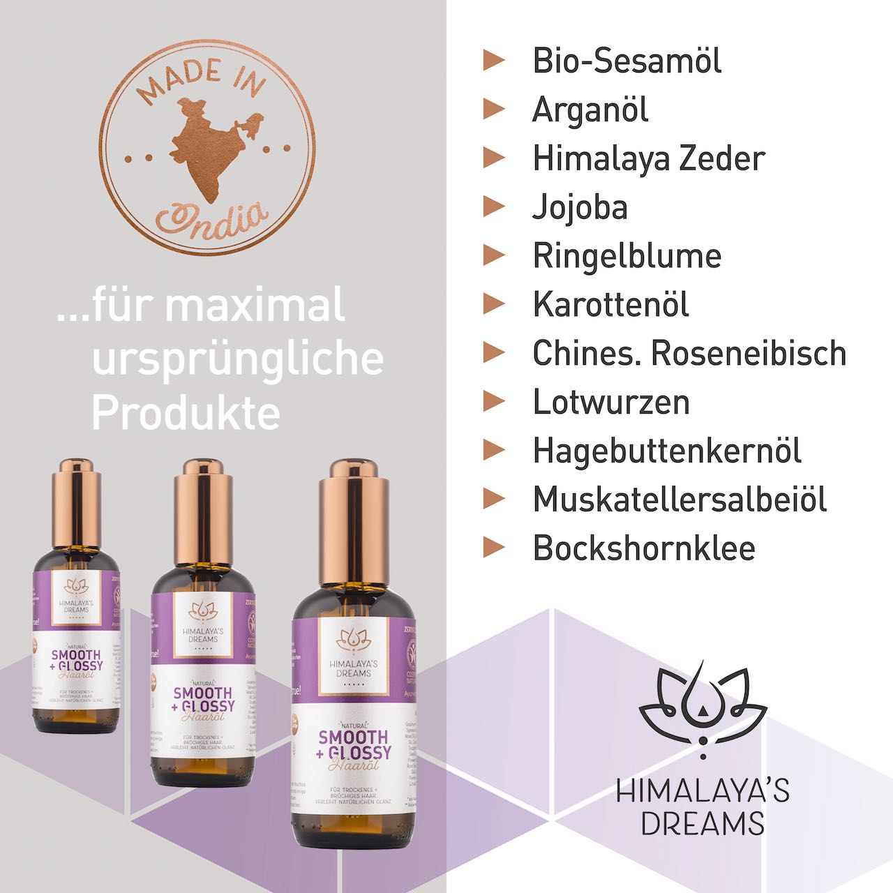 Ayurveda Haaröl Smooth&Glossy 100ml ZERTIFIZIERTE NATURKOSMETIK