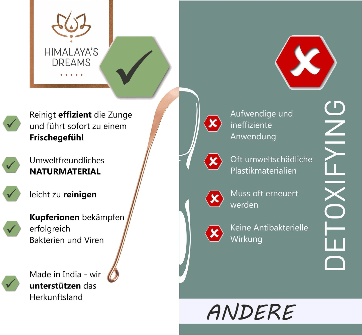 Zungenreiniger aus Kupfer
